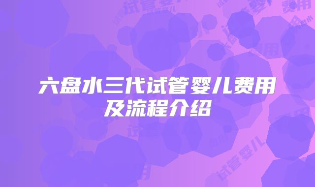 六盘水三代试管婴儿费用及流程介绍