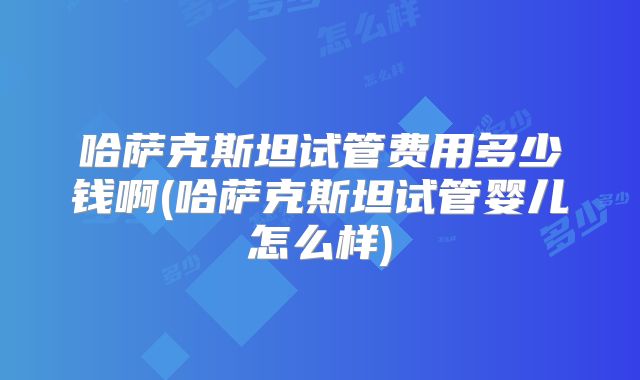 哈萨克斯坦试管费用多少钱啊(哈萨克斯坦试管婴儿怎么样)