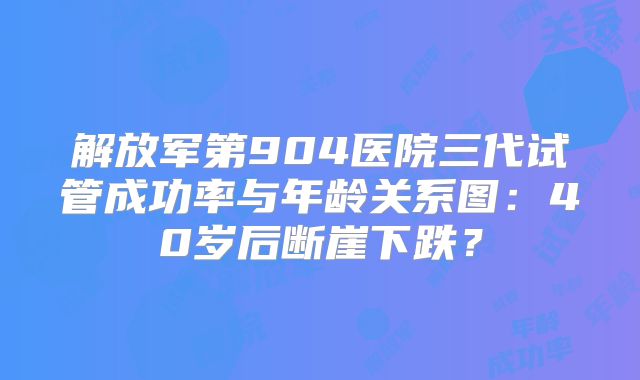 解放军第904医院三代试管成功率与年龄关系图:40岁后断崖下跌?