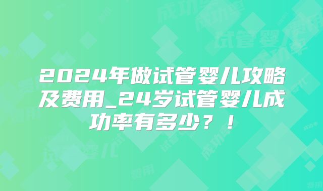 2024年做试管婴儿攻略及费用_24岁试管婴儿成功率有多少？！