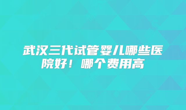 武汉三代试管婴儿哪些医院好！哪个费用高