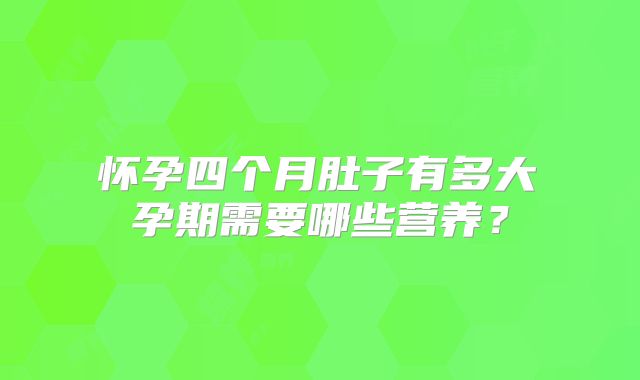 怀孕四个月肚子有多大 孕期需要哪些营养?