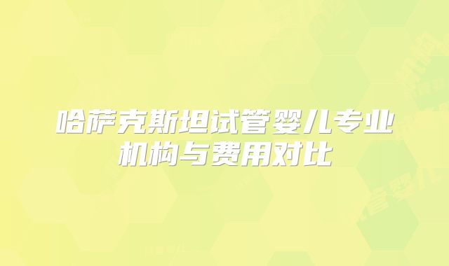 哈萨克斯坦试管婴儿专业机构与费用对比