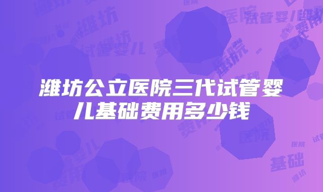 潍坊公立医院三代试管婴儿基础费用多少钱