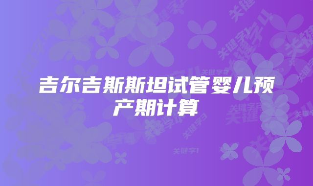 吉尔吉斯斯坦试管婴儿预产期计算