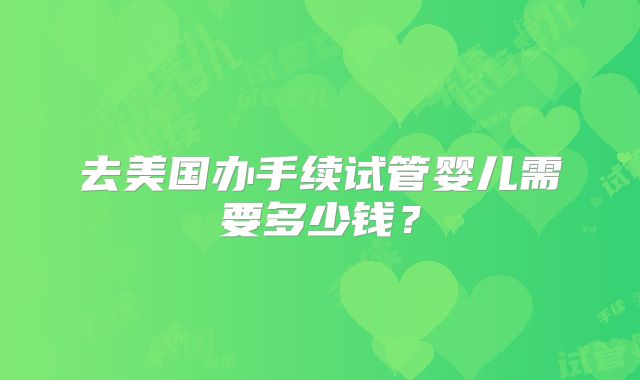 去美国办手续试管婴儿需要多少钱？