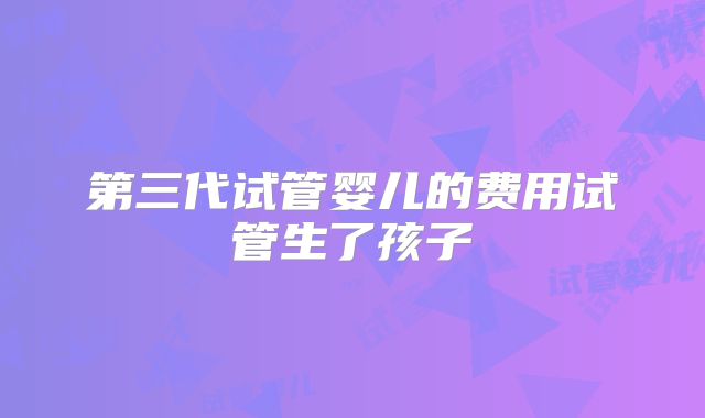 第三代试管婴儿的费用试管生了孩子