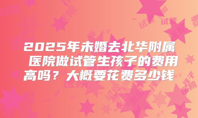 2025年未婚去北华附属 医院做试管生孩子的费用高吗？大概要花费多少钱