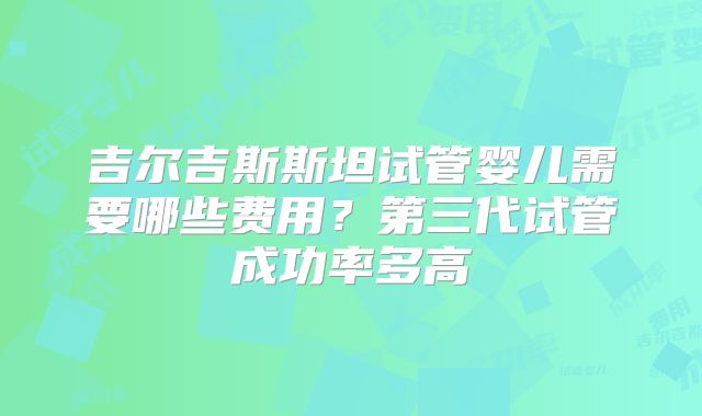 吉尔吉斯斯坦试管婴儿需要哪些费用?第三代试管成功率多高