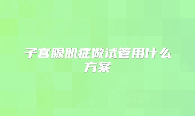 子宫腺肌症做试管用什么方案