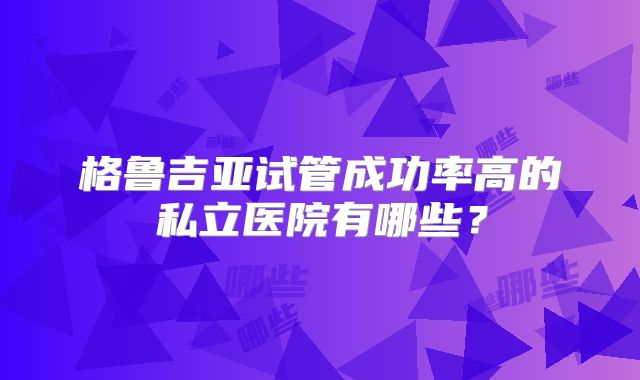 格鲁吉亚试管成功率高的私立医院有哪些？