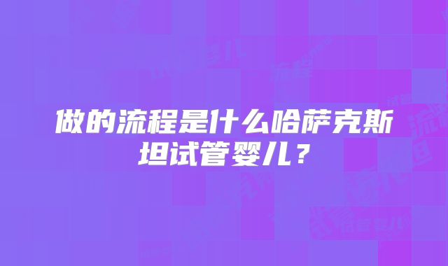 做的流程是什么哈萨克斯坦试管婴儿？
