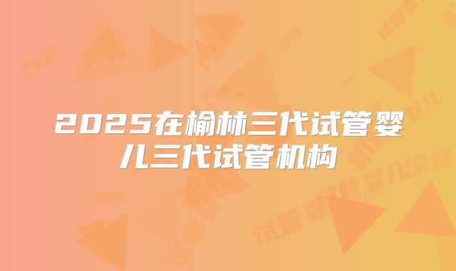2025在榆林三代试管婴儿三代试管机构