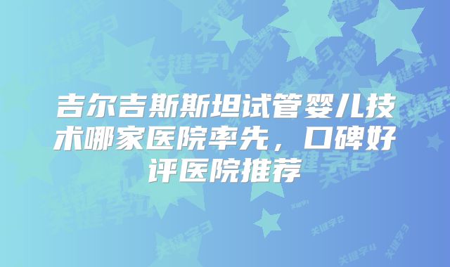 吉尔吉斯斯坦试管婴儿技术哪家医院率先，口碑好评医院推荐