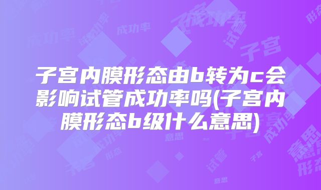 子宫内膜形态由b转为c会影响试管成功率吗(子宫内膜形态b级什么意思)