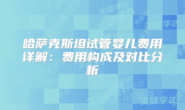 哈萨克斯坦试管婴儿费用详解：费用构成及对比分析