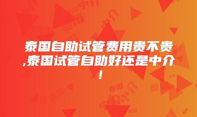 泰国自助试管费用贵不贵,泰国试管自助好还是中介！