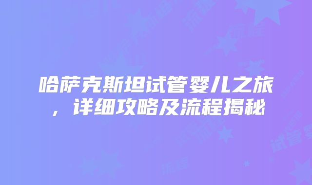 哈萨克斯坦试管婴儿之旅,详细攻略及流程揭秘