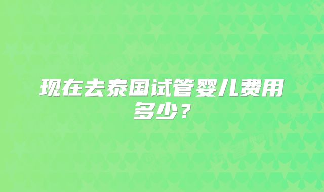 现在去泰国试管婴儿费用多少？
