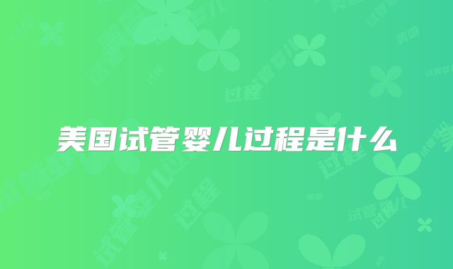 美国试管婴儿过程是什么