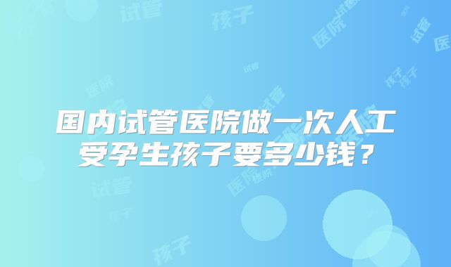 国内试管医院做一次人工受孕生孩子要多少钱？