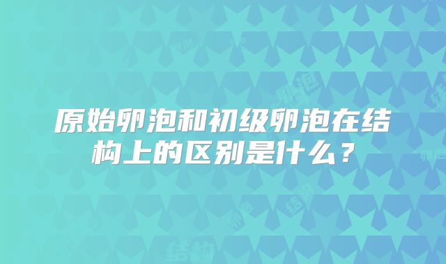 原始卵泡和初级卵泡在结构上的区别是什么？