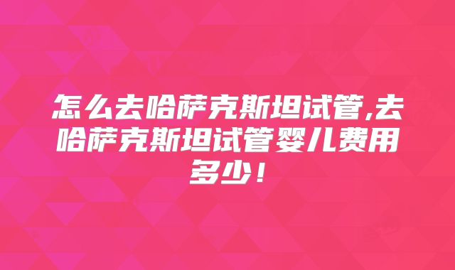 怎么去哈萨克斯坦试管,去哈萨克斯坦试管婴儿费用多少！