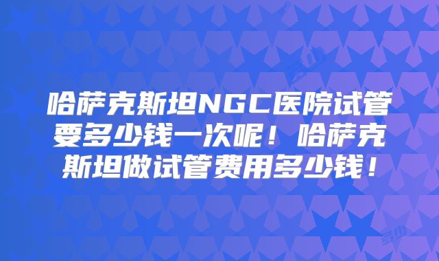 哈萨克斯坦NGC医院试管要多少钱一次呢！哈萨克斯坦做试管费用多少钱！