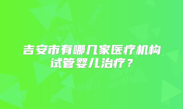 吉安市有哪几家医疗机构试管婴儿治疗？