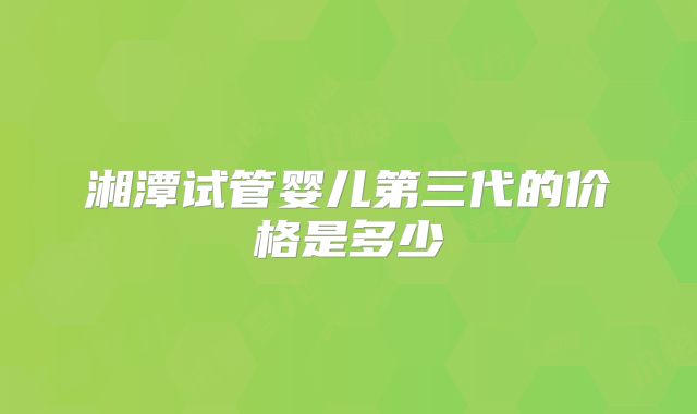 湘潭试管婴儿第三代的价格是多少
