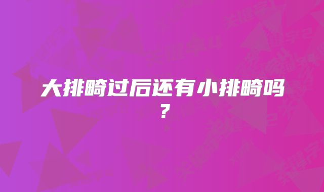 大排畸过后还有小排畸吗？