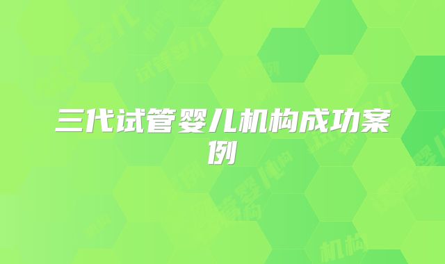 三代试管婴儿机构成功案例