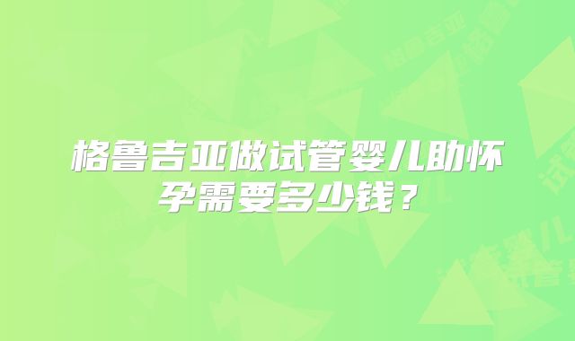 格鲁吉亚做试管婴儿助怀孕需要多少钱?