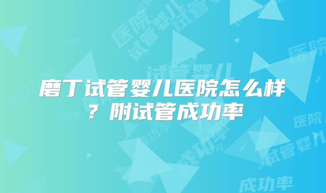 磨丁试管婴儿医院怎么样？附试管成功率