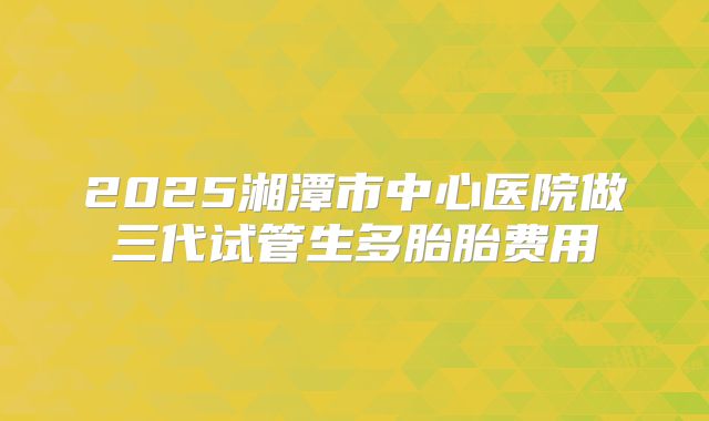 2025湘潭市中心医院做三代试管生多胎胎费用