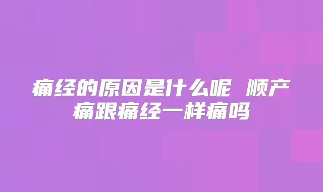痛经的原因是什么呢 顺产痛跟痛经一样痛吗