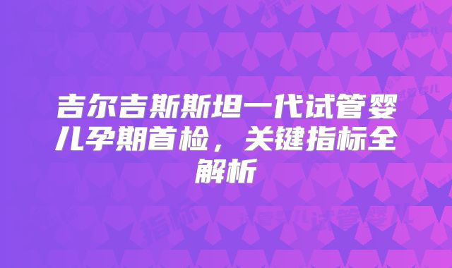 吉尔吉斯斯坦一代试管婴儿孕期首检，关键指标全解析