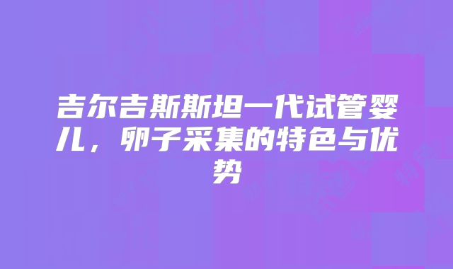 吉尔吉斯斯坦一代试管婴儿，卵子采集的特色与优势