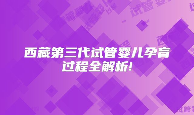 西藏第三代试管婴儿孕育过程全解析!