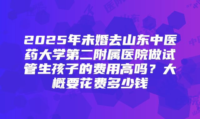 2025年未婚去山东中医药大学第二附属医院做试管生孩子的费用高吗？大概要花费多少钱