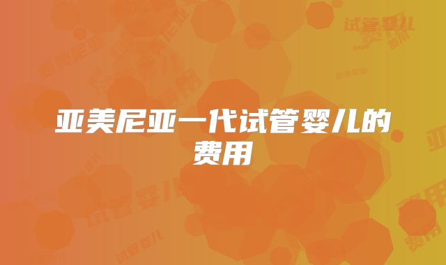 亚美尼亚一代试管婴儿的费用
