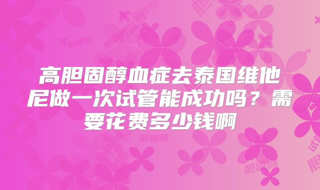 高胆固醇血症去泰国维他尼做一次试管能成功吗？需要花费多少钱啊