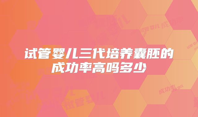 试管婴儿三代培养囊胚的成功率高吗多少