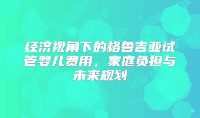 经济视角下的格鲁吉亚试管婴儿费用,家庭负担与未来规划