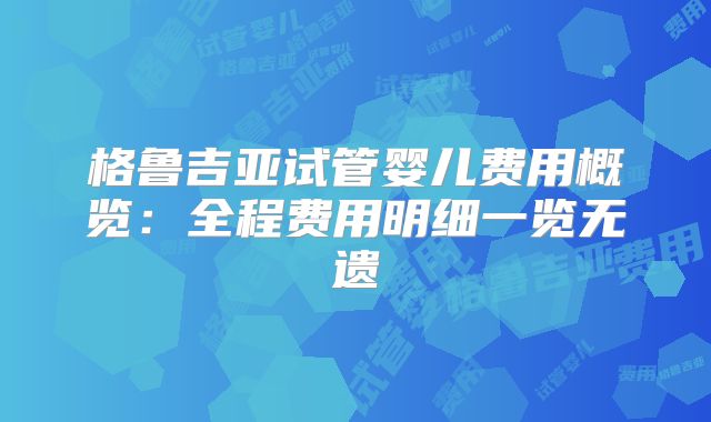 格鲁吉亚试管婴儿费用概览：全程费用明细一览无遗