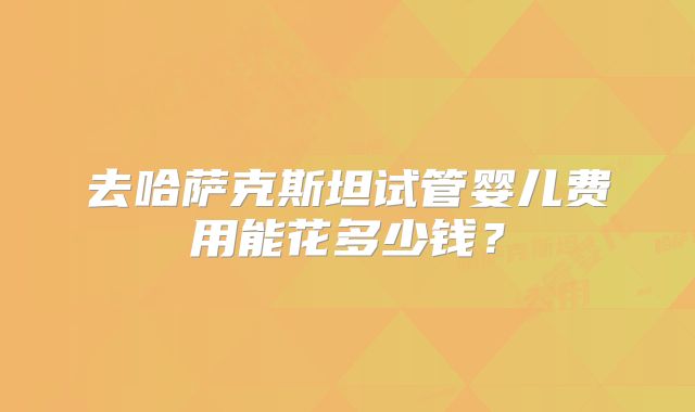 去哈萨克斯坦试管婴儿费用能花多少钱？