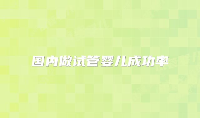 国内做试管婴儿成功率