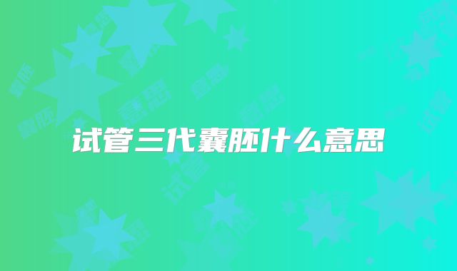 试管三代囊胚什么意思