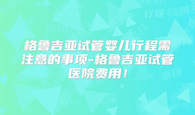 格鲁吉亚试管婴儿行程需注意的事项-格鲁吉亚试管医院费用！
