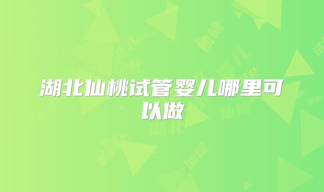 湖北仙桃试管婴儿哪里可以做